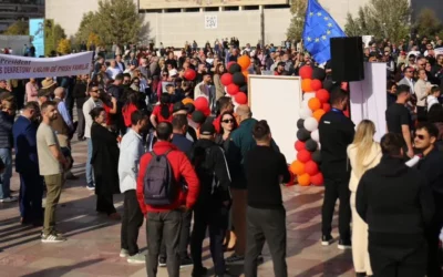 Thousands Gather for a Peaceful Rally in Skanderbeg Square Against the Gender Equality Law